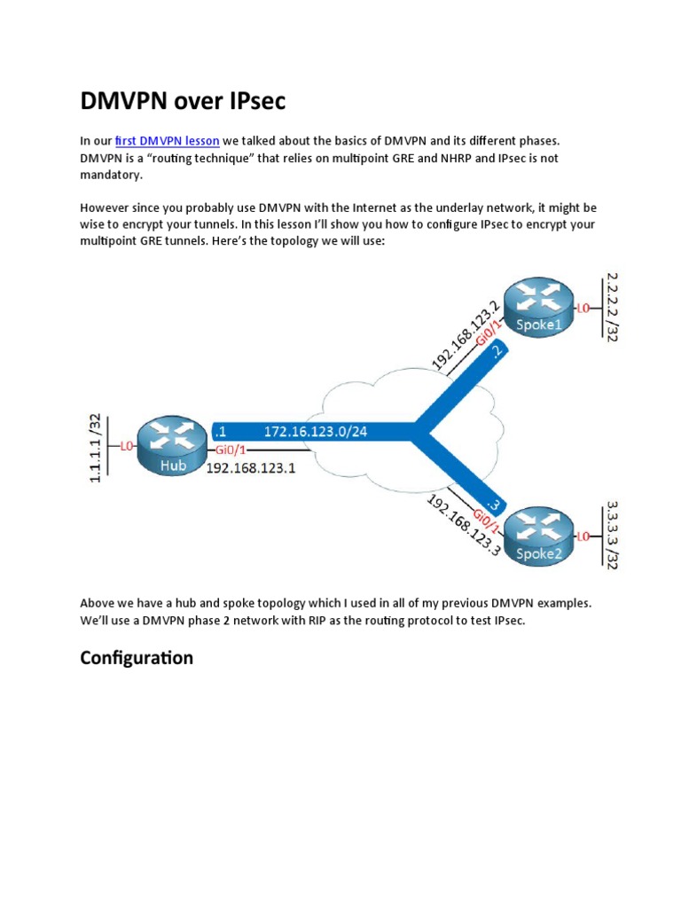 Configuring DMVPN with IPsec | PDF | Computers