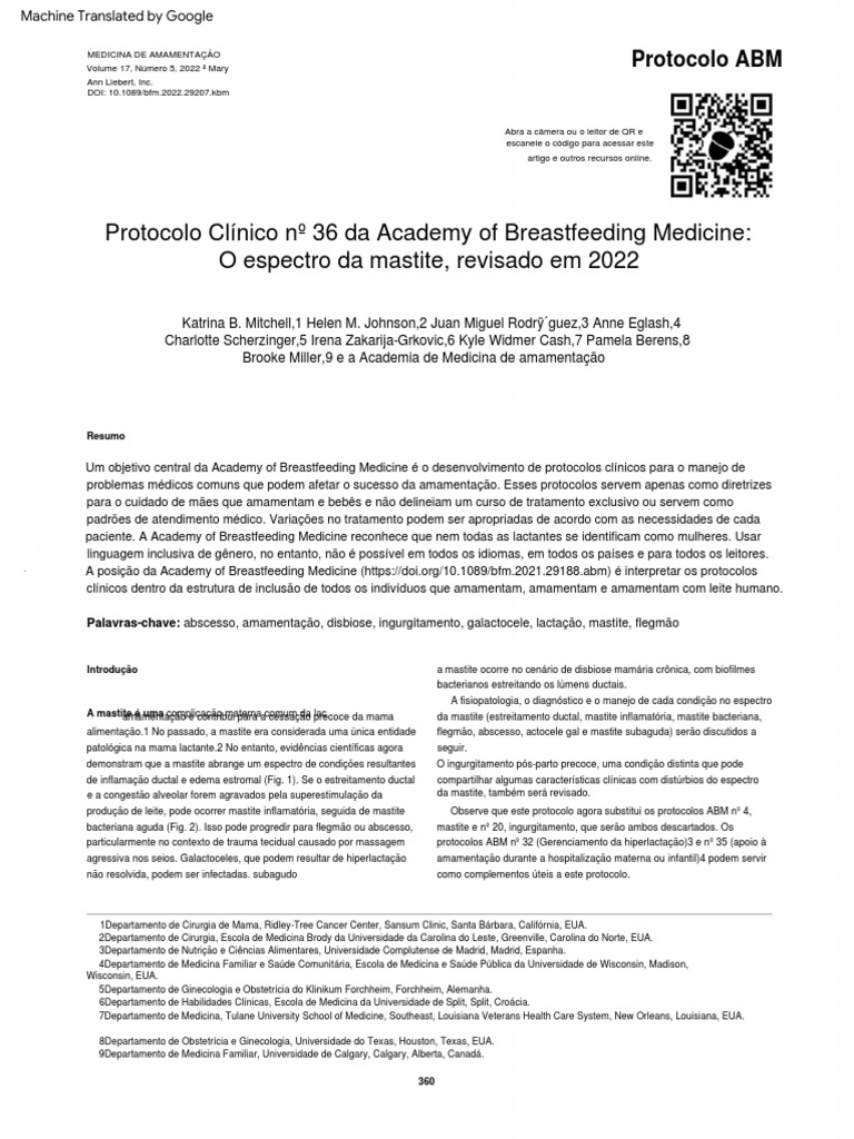 Abm mastitis protocol 2022 1 traducao portugues pdf