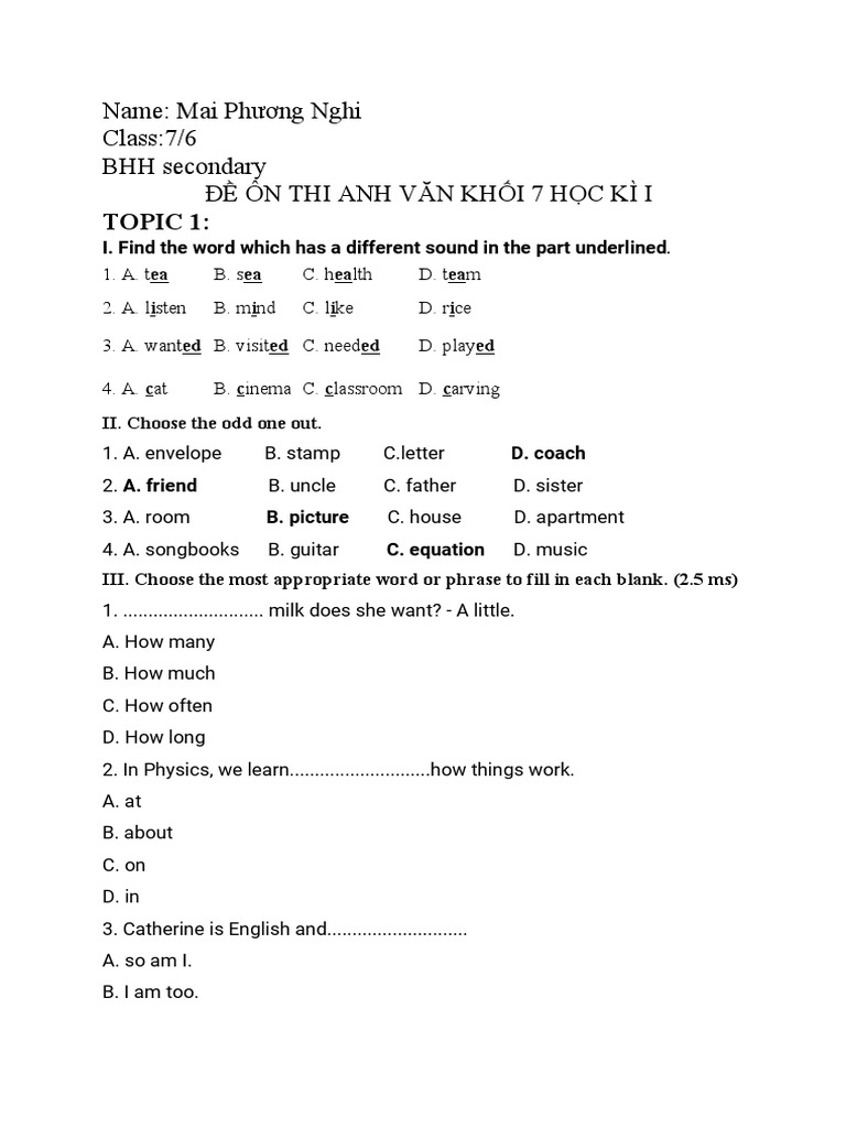 5th Grade English Test Pdf
