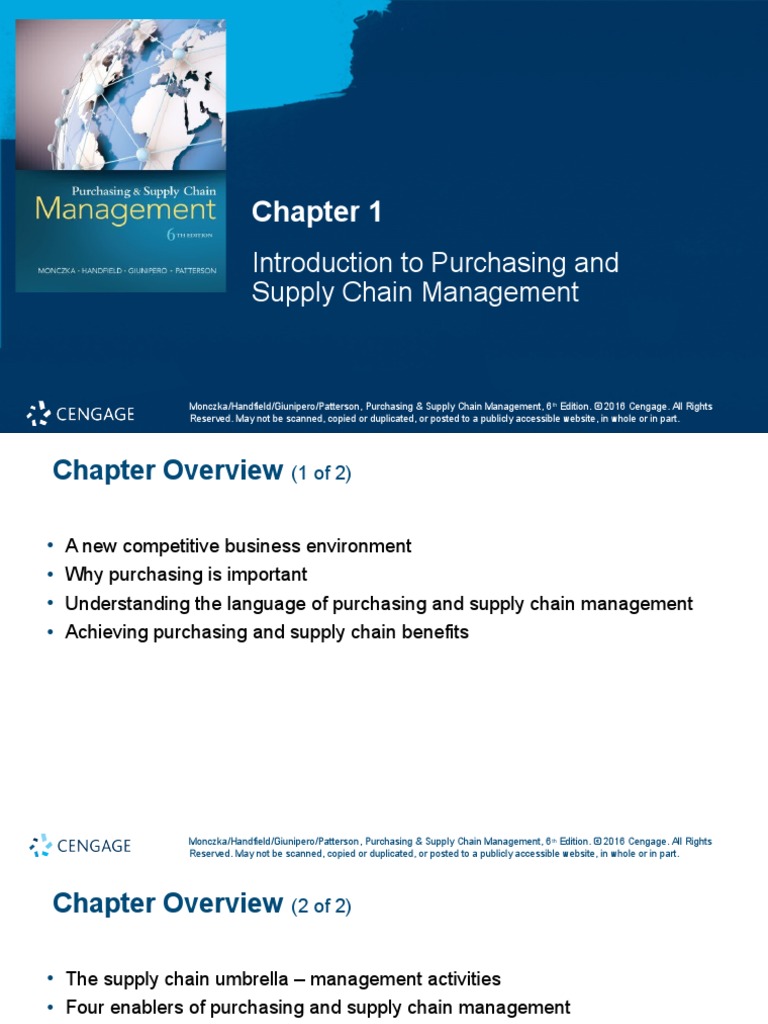Chapter 01 Introduction To Purchasing and Supply Chain Management | PDF ...