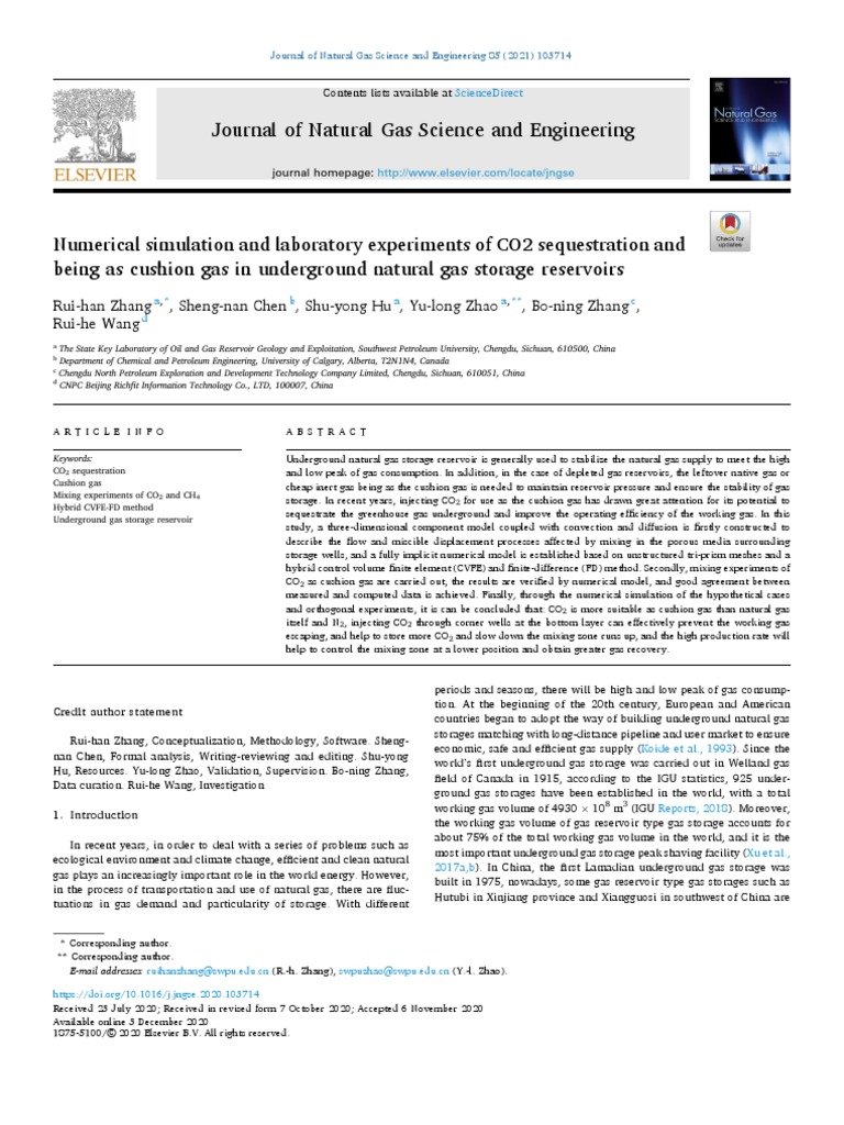 Numerical Simulation and Laboratory Experiments of CO2 Sequestration