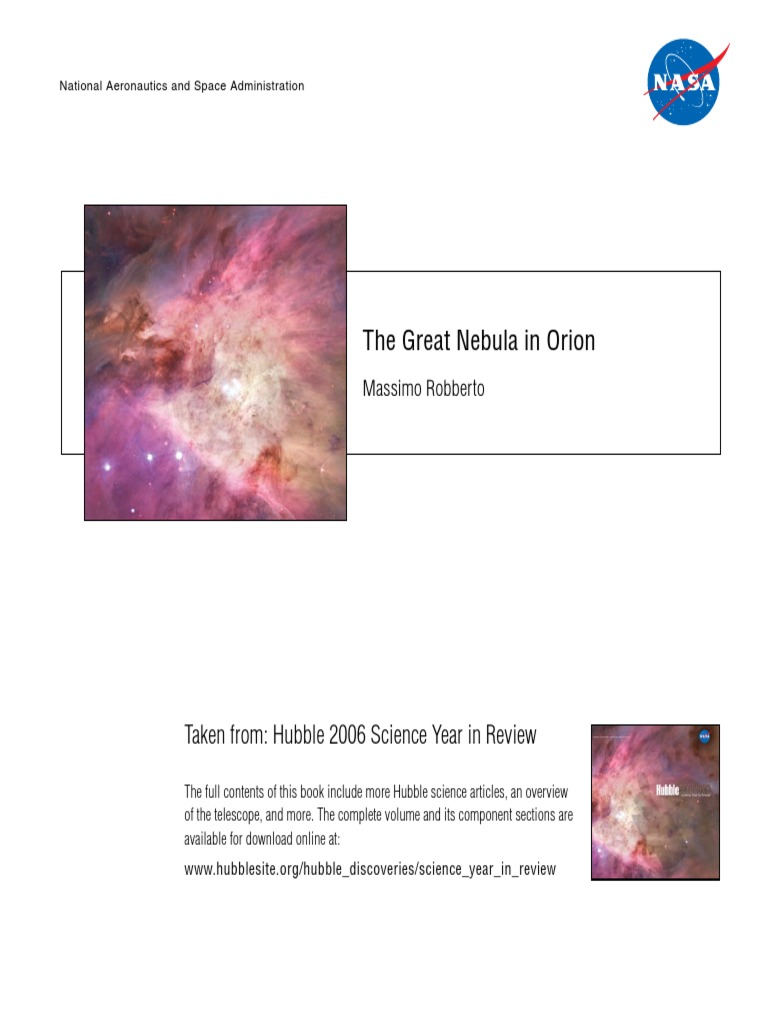 Hubble's 2006 Orion Nebula Insights | PDF | Social Science | Science ...