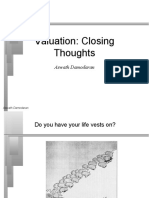 Chapter 18 Valuation Closing Thoughts