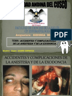 Accidentes y Complicaciones de La Anestesia y de La Exodoncia