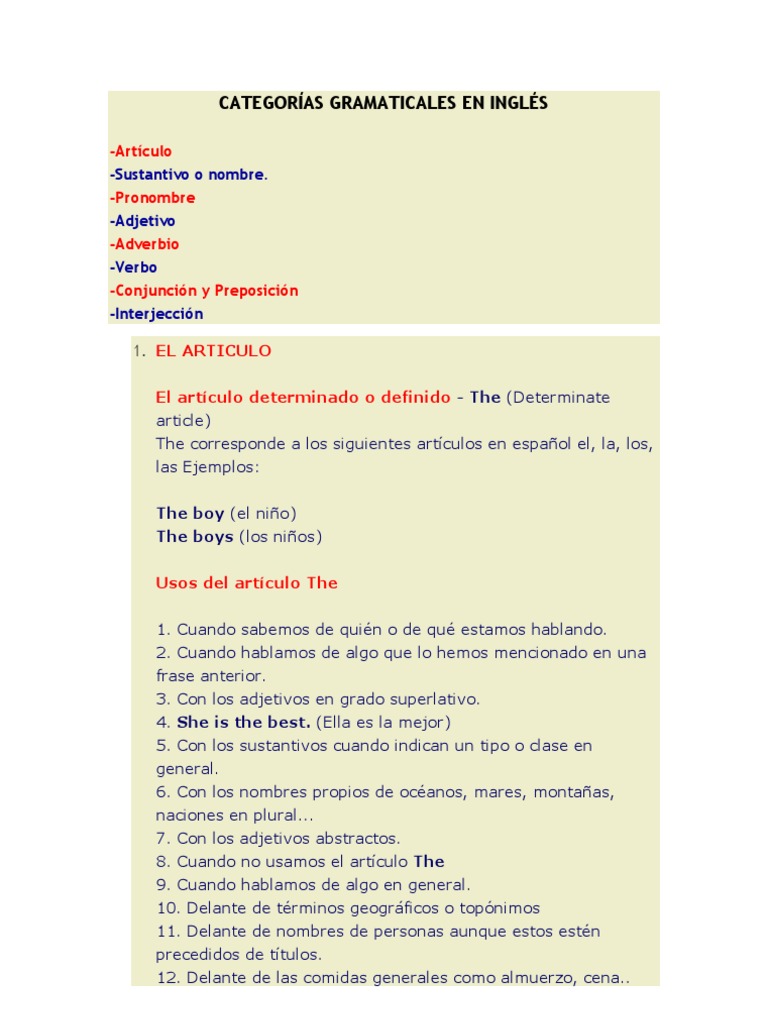 Que Es Una Regla Gramatical En Ingles