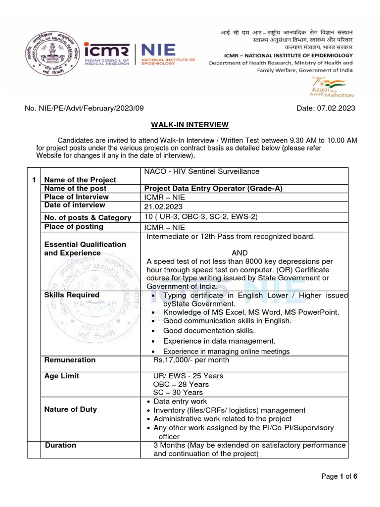 Walk-In Interview for Data Entry Operator | PDF