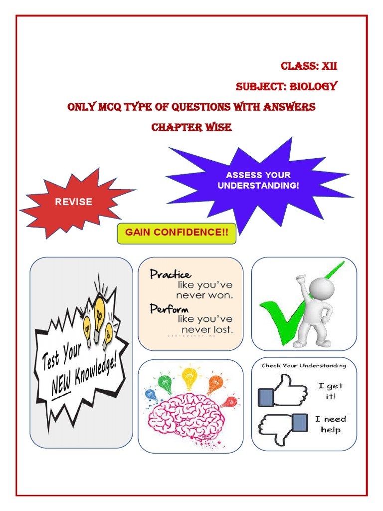 Class 12 Biology MCQs with Answers | PDF