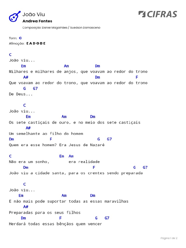 CIFRAS Cifra AndreaFontes JoaoViu PDF