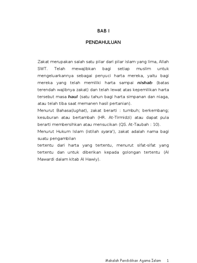 Contoh Makalah Zakat Mal