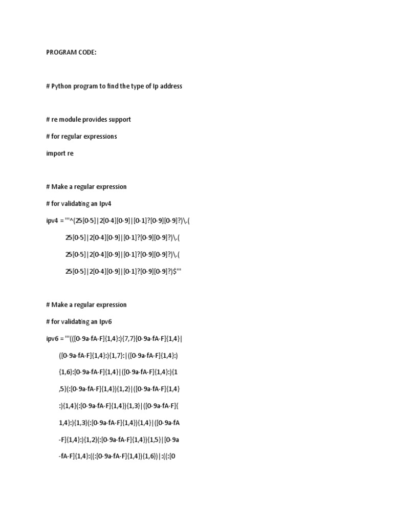 Ip Address Using Regex PDF