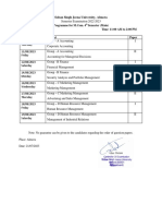 Datesheet M.Com. 4th Sem