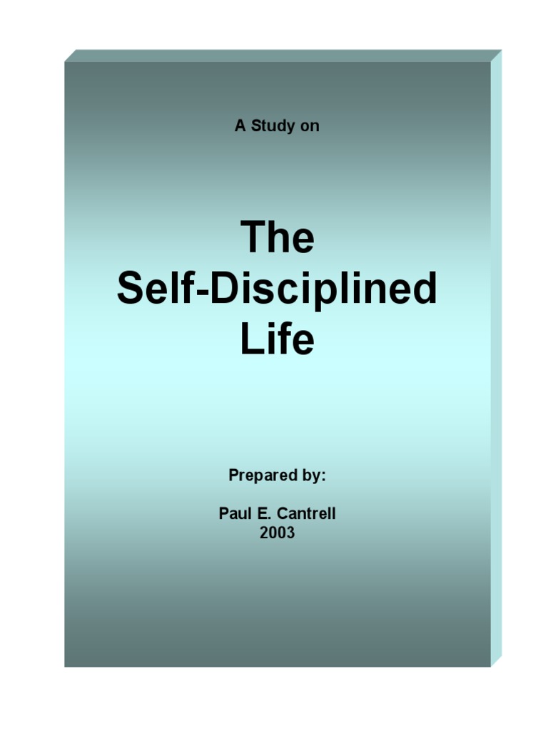 Self Disciplined Life Pdf Disciplines Jesus