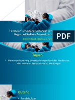 Peraturan Perundang-Undangan Terkait Dengan Registrasi Sediaan Farmasi Dan Pangan - 2023