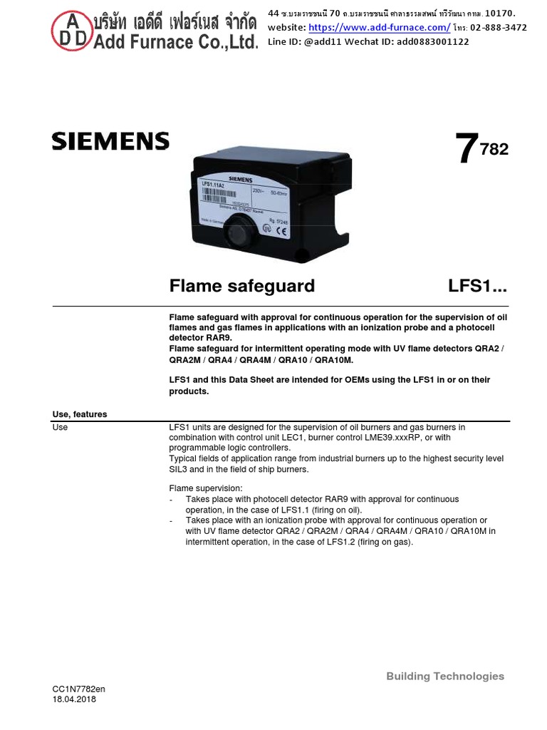 Siemens Lfs1.21a2 Manual | PDF | Mains Electricity | Alternating Current