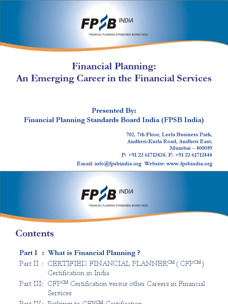 Cfp by Fpsb India Professional Certification Certified Public