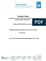 Tender Pack For Provision of 125 Nos Shelter Packages in Killa SaifUllah Baluchistan