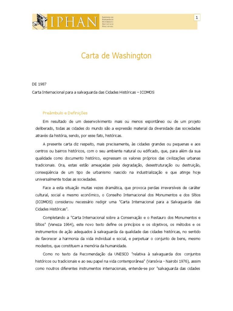 Carta de Washington 1987 PDF