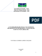 A Vulnerabilidade Social No Contexto Metropolitano de Brasilia - Estudo de Caso Da Unaf