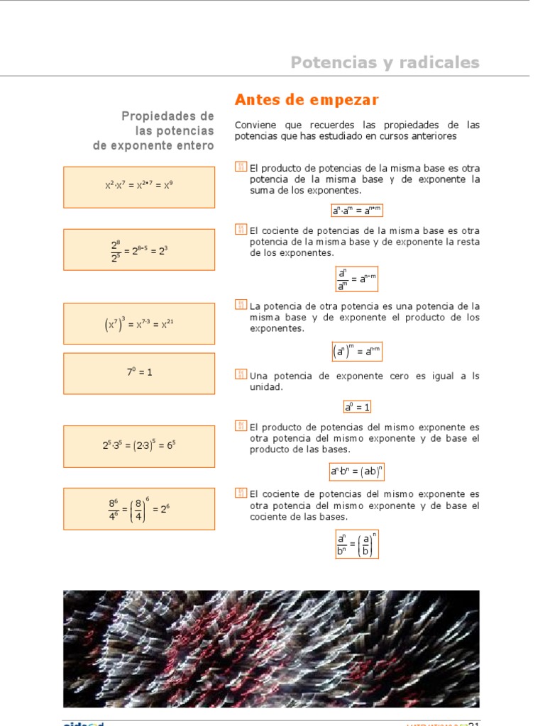 0 Teoria de Potencias PDF Exponenciación Matemática Elemental