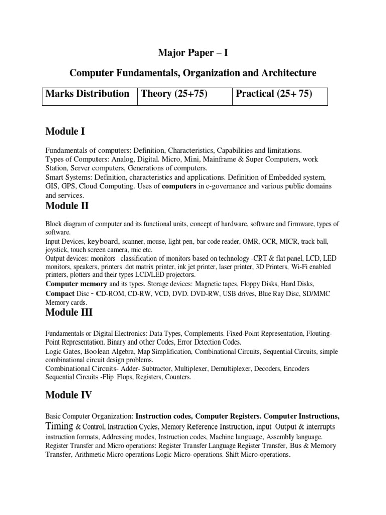 Bca I Year Syllabus Pdf C Programming