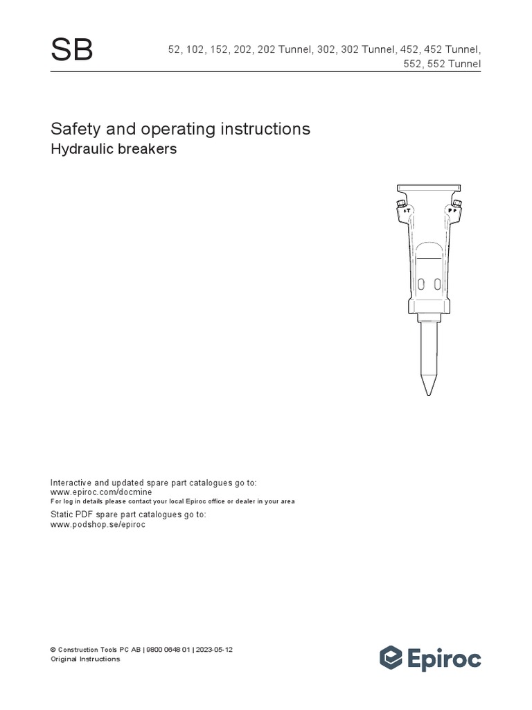Epiroc SB 202 TUNNEL Instructions | PDF | Business | Technology ...