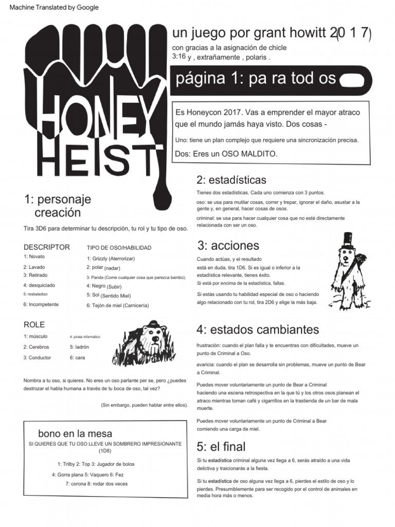 Manual Honey Heist | PDF | Osos