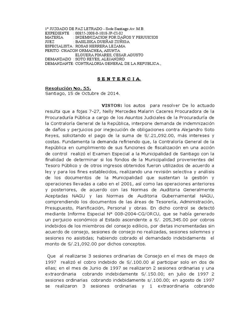 Sentencia Civil Contra Alejandro Soto - Primera Instancia | PDF