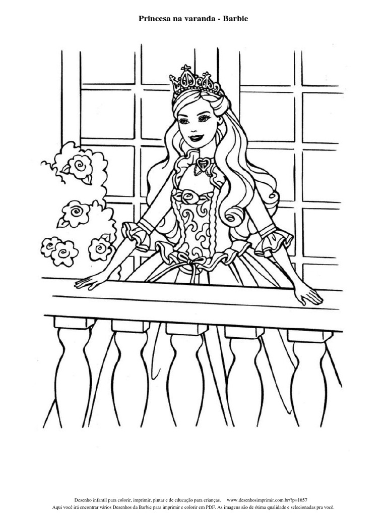 Desenhos da Barbie Princesa para Colorir e Imprimir - Colorir Tudo