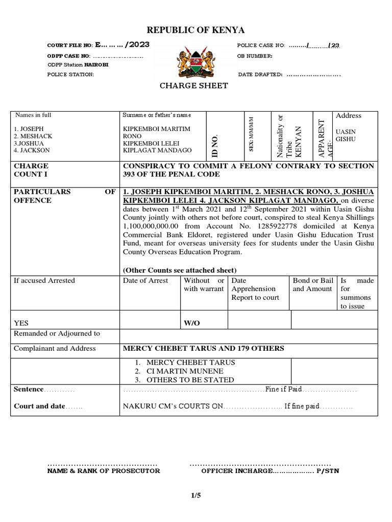 Charge Sheet Finland Revised Draft 5 PDF Bail Criminal Law