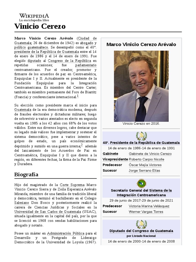 Vinicio Cerezo PDF Guatemala Gobierno