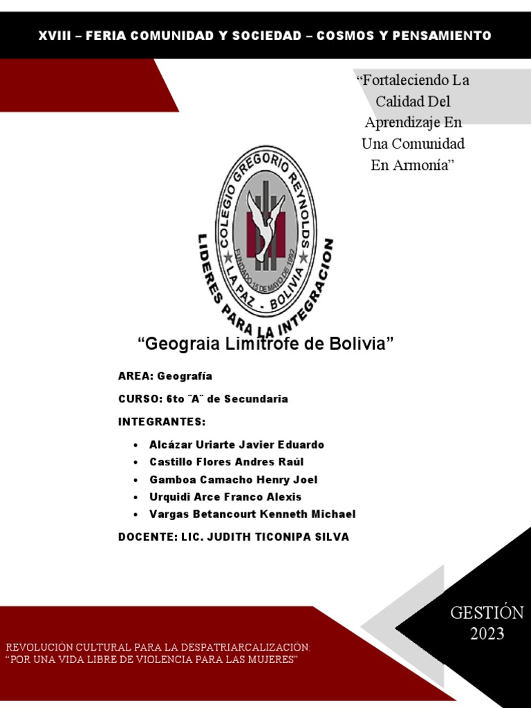 Geografia Limitrofe de Bolivia Final | PDF | Política | Viajes