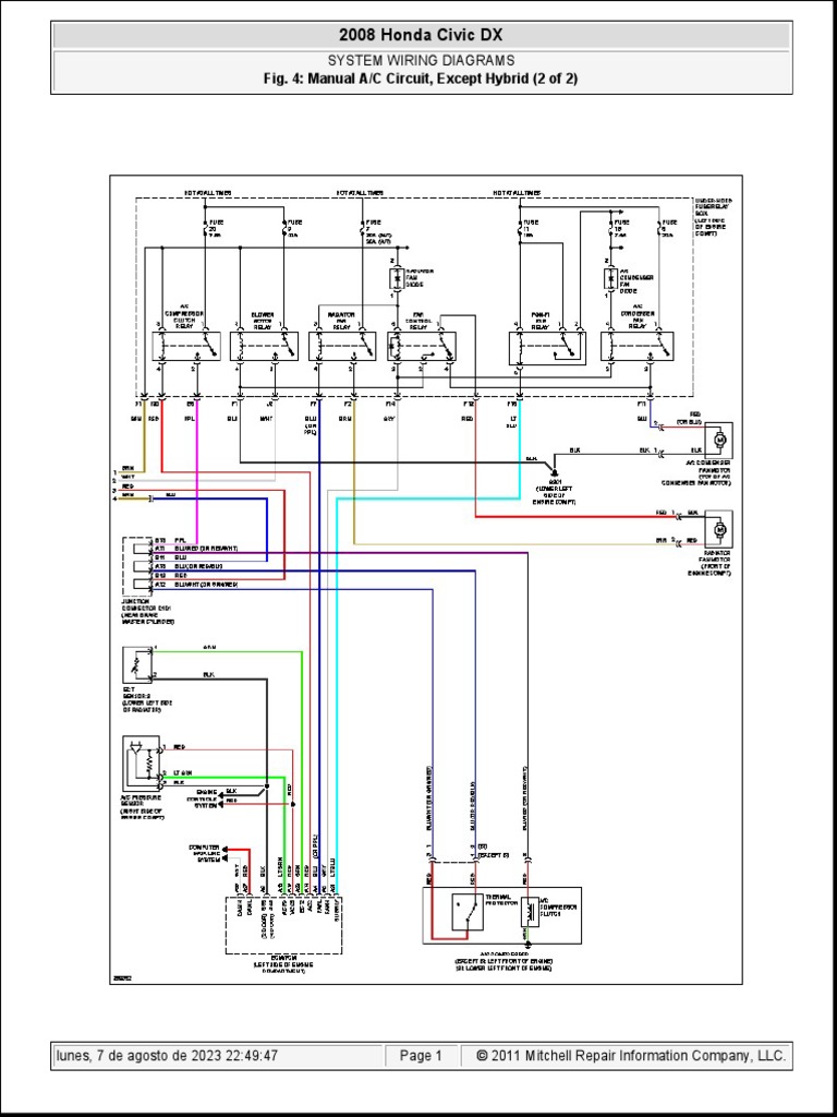 2008 Honda Civic DX Wiring Diagrams PDF Technology & Engineering