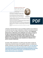 Gracias A Ricardo Palma Es Que Se Revitaliza El Género de La