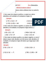 Clase Adición de Números Enteros