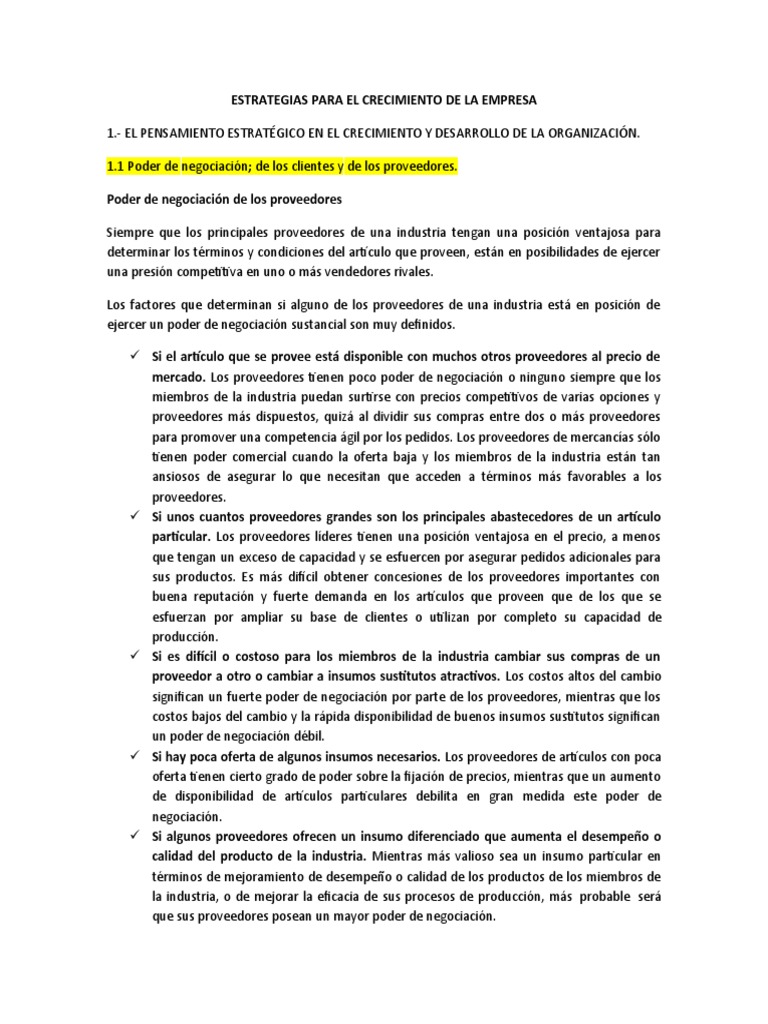 Noveno Estrategias para El Crecimiento de La Empresa | PDF | Business ...