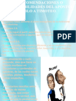 12 Recomendaciones o Responsabilidades Del Apóstol Pablo a Timoteo. Copia