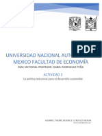 Actividad 2. La Política Industrial para El Desarrollo Sostenible