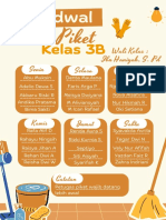 Krem Cokelat Ilustrasi Kebersihan Jadwal Piket A4 Dokumen