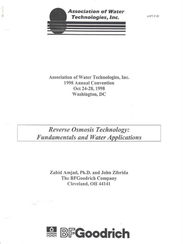 ASSOCIATION OF WATER TECHNOLOGIES TECHNICAL MANUAL PDF intelligence overview
