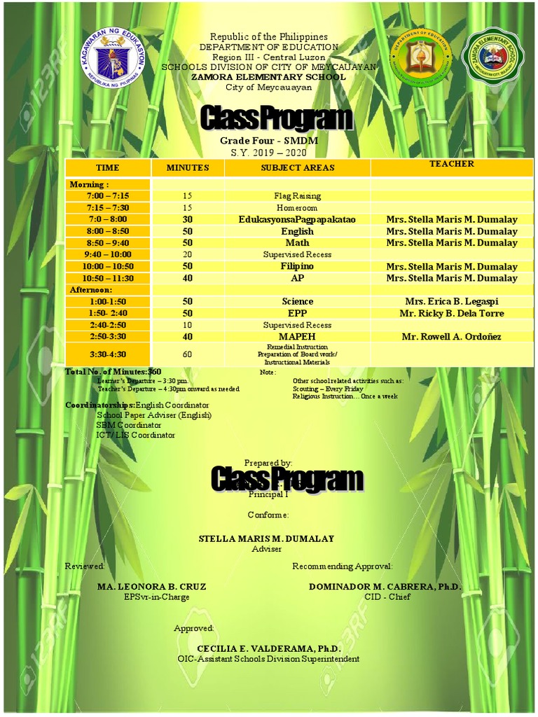 Class program 19 20 edited pdf social institutions philippines