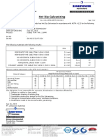 Hot Dip Galvanizing Certificate: P.T - Zinkpower Austrindo - Tangerang 15345