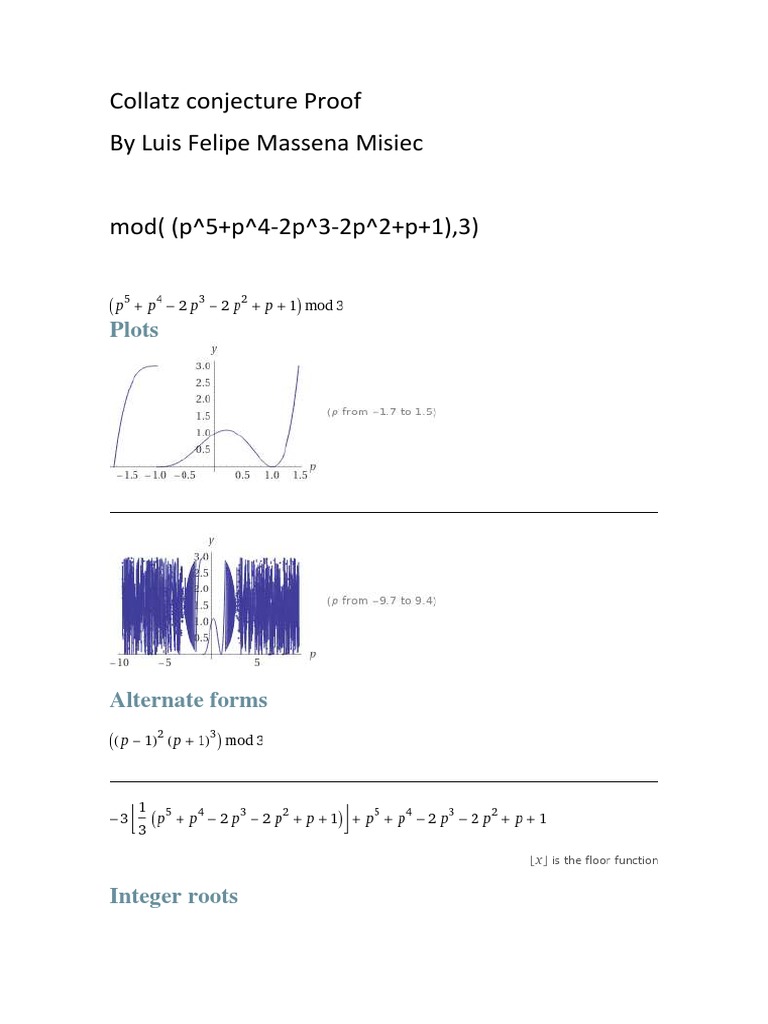 Collatz Conjecture Polynomial Proof | PDF