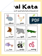 White Colorful Wild Animals Vocabulary Worksheet