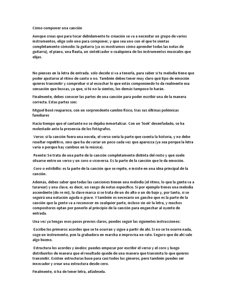 Guía para componer una canción | PDF | Canciones | Letra