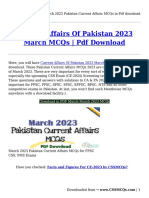 March 2023 Pakistan Current Affairs MCQs in PDF Download