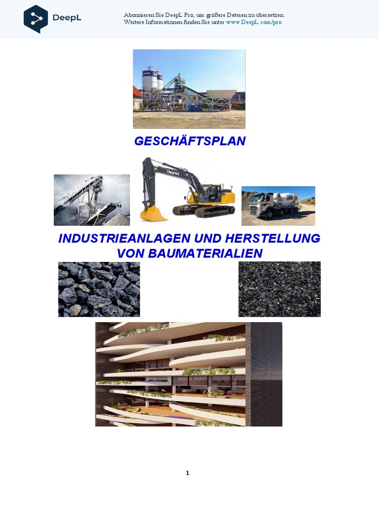 Business Plan Industrial Plant Ger | PDF