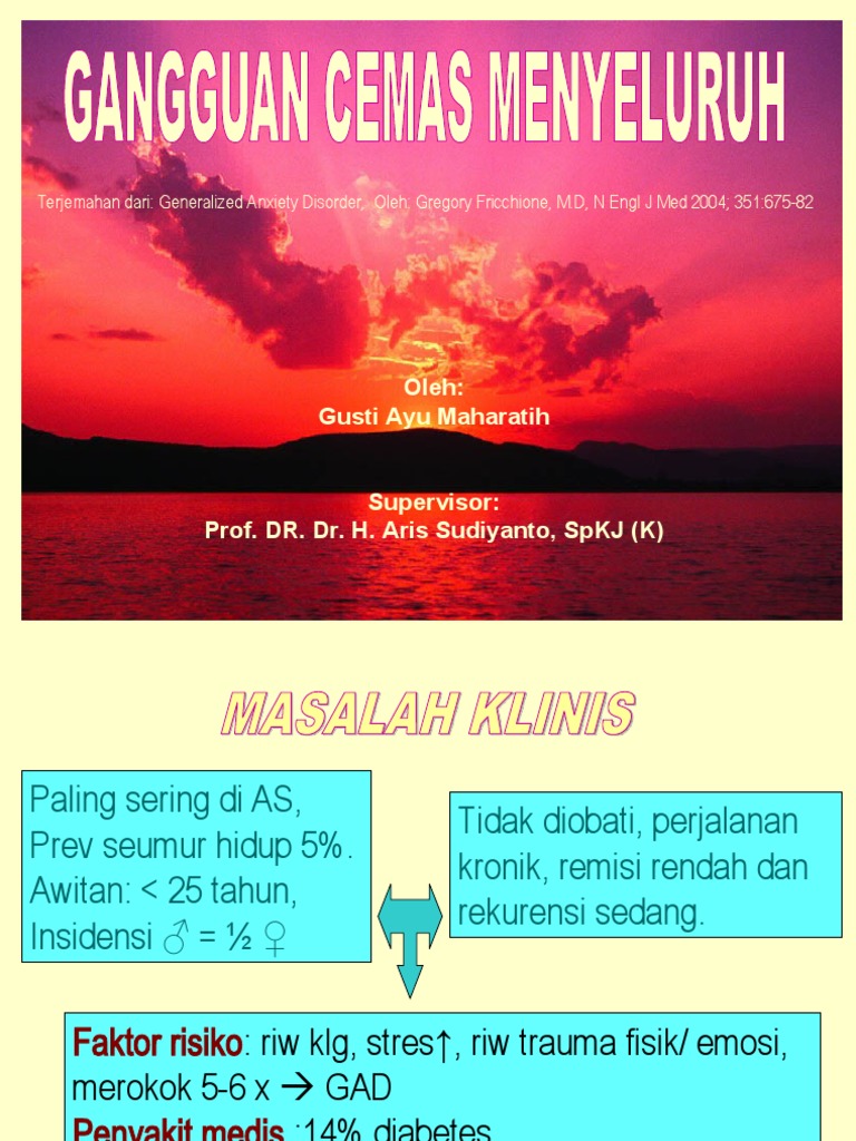 Gangguan Cemas Menyeluruh: Diagnosis dan Terapi | PDF