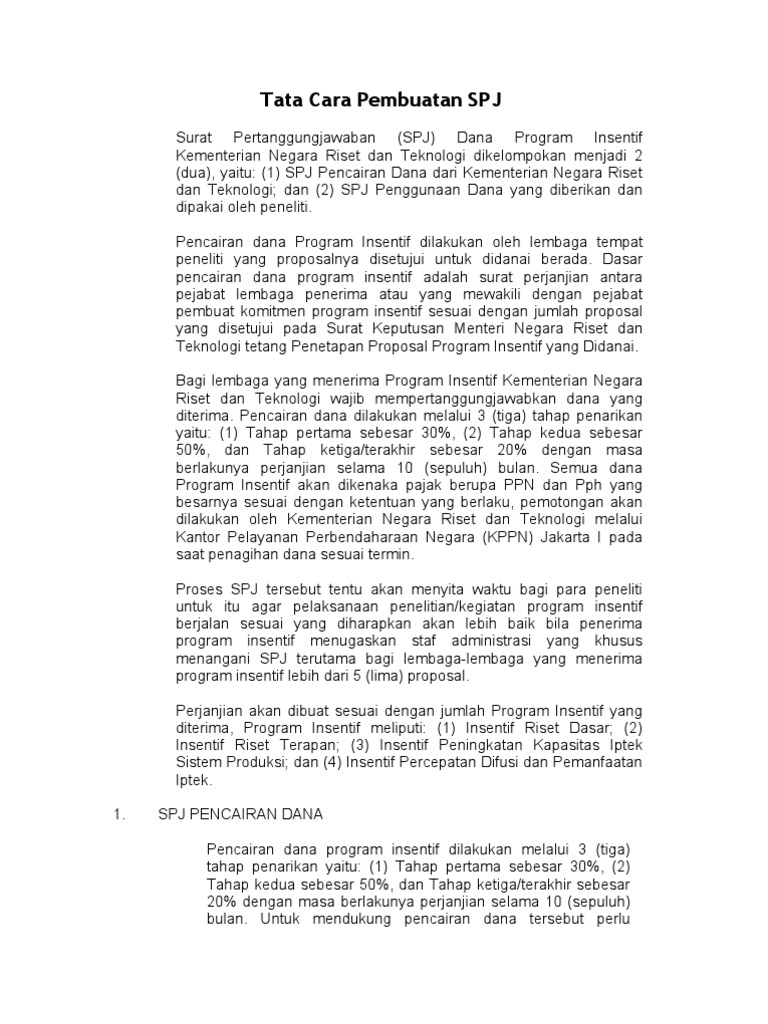 Tata Cara Pembuatan SPJ