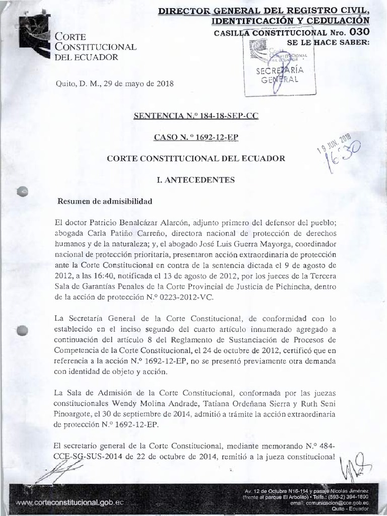 Sentencia 184 18 Sep CC | PDF
