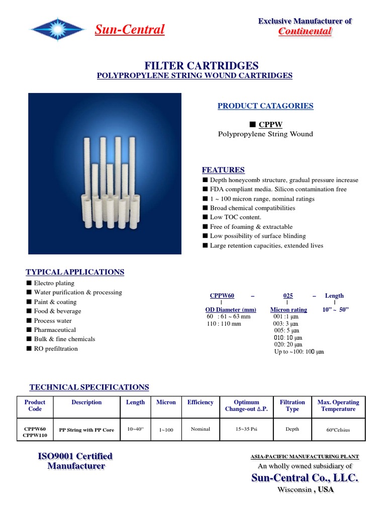 Polypropylene String Wound Filters | PDF | Water Purification ...